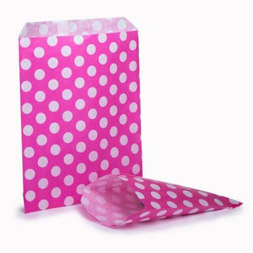 50x Polka Dot Candy Paper Wedding Favour Bags - ZYBUX